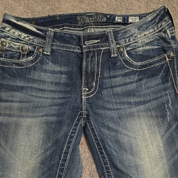 Miss Me Blue Heart Embellished Jeans - Picture 3 of 4